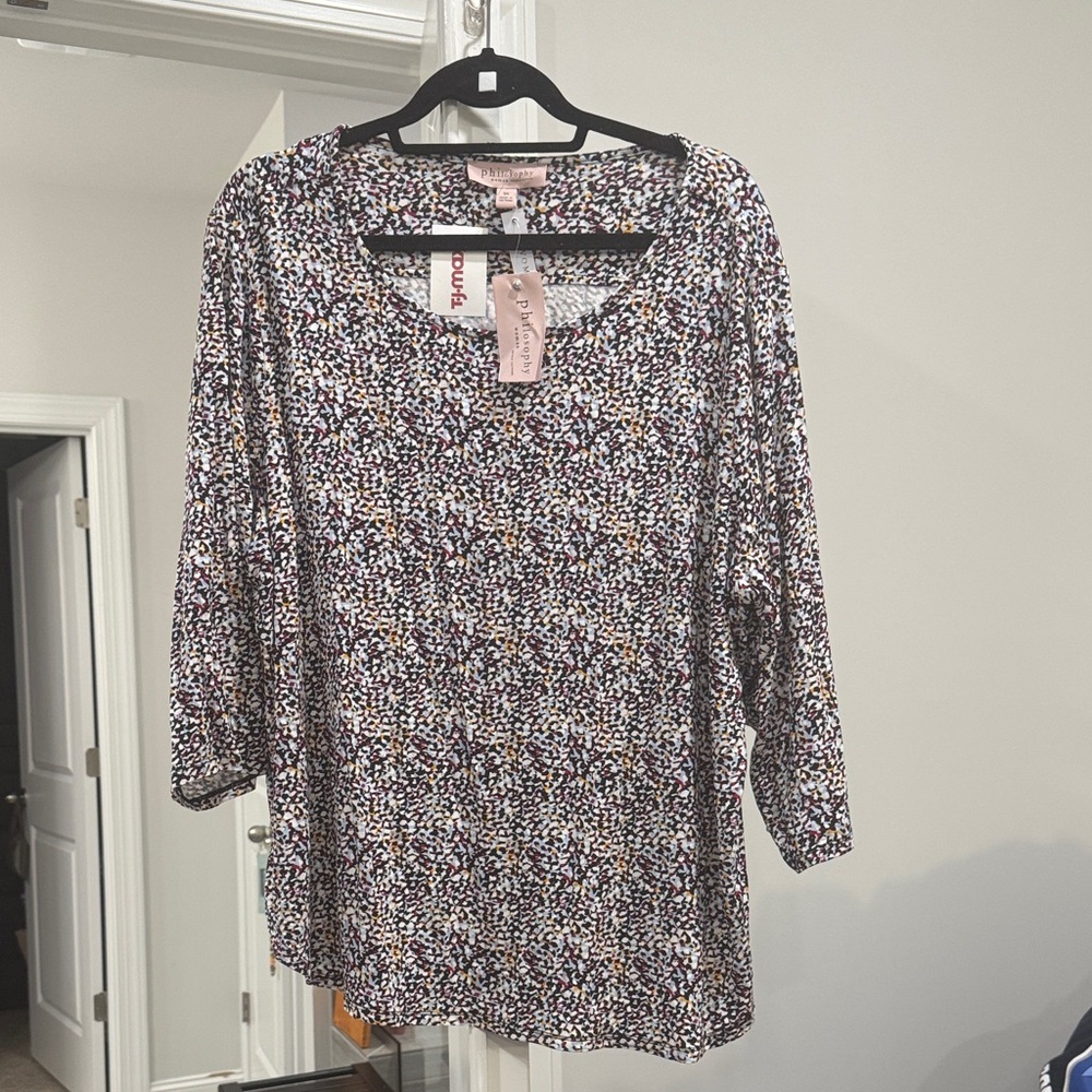 Philosophy Multicolor Abstract Blouse
